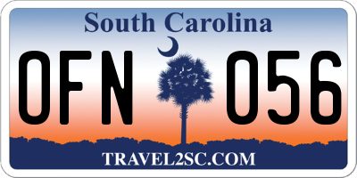 SC license plate OFN056