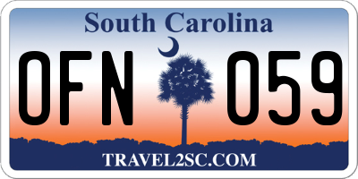 SC license plate OFN059