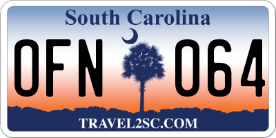 SC license plate OFN064
