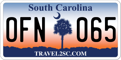SC license plate OFN065