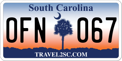 SC license plate OFN067