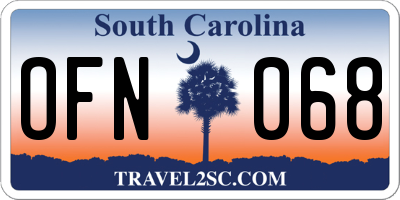 SC license plate OFN068