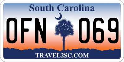 SC license plate OFN069