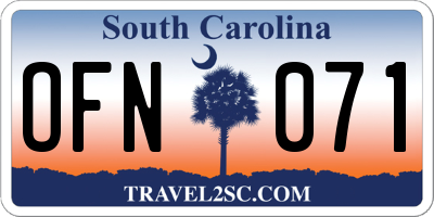 SC license plate OFN071