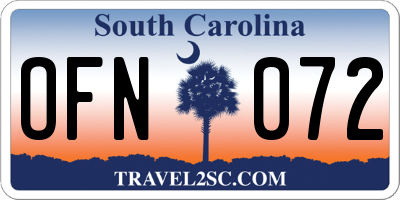 SC license plate OFN072