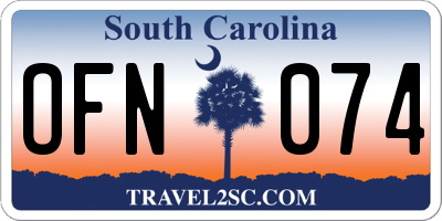 SC license plate OFN074