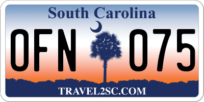SC license plate OFN075