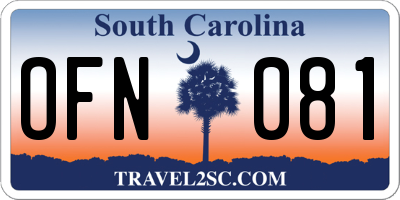 SC license plate OFN081