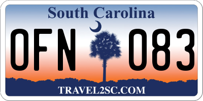 SC license plate OFN083
