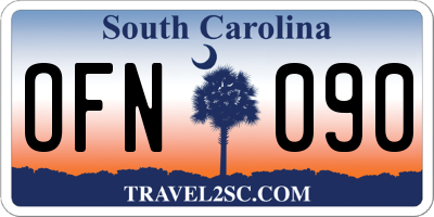SC license plate OFN090