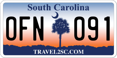 SC license plate OFN091