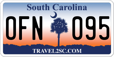 SC license plate OFN095