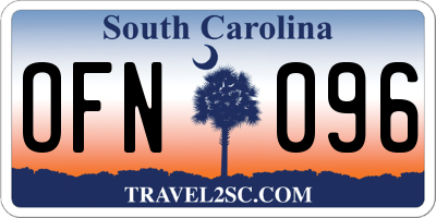SC license plate OFN096