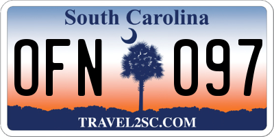 SC license plate OFN097