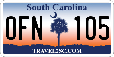 SC license plate OFN105