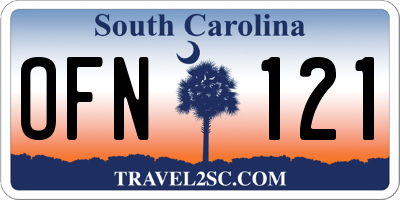SC license plate OFN121