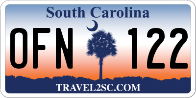 SC license plate OFN122