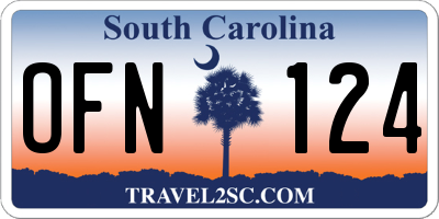 SC license plate OFN124