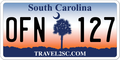 SC license plate OFN127