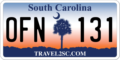 SC license plate OFN131