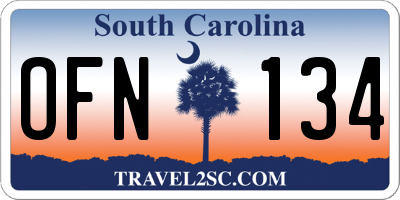 SC license plate OFN134