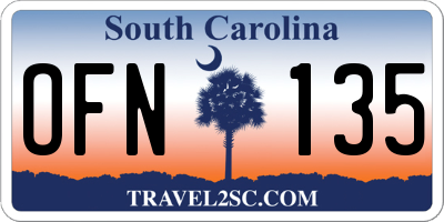 SC license plate OFN135