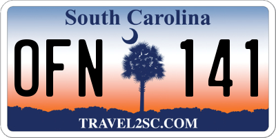 SC license plate OFN141