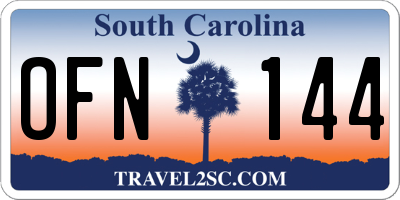 SC license plate OFN144