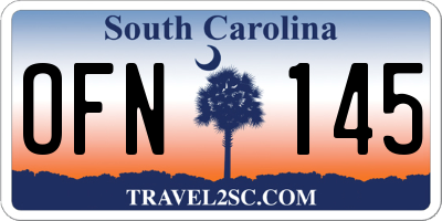 SC license plate OFN145
