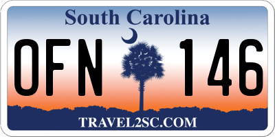 SC license plate OFN146