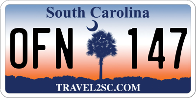 SC license plate OFN147
