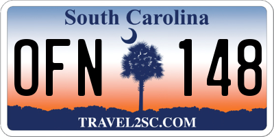 SC license plate OFN148