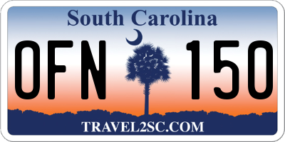 SC license plate OFN150