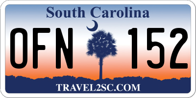 SC license plate OFN152