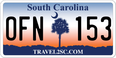 SC license plate OFN153