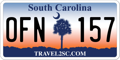SC license plate OFN157