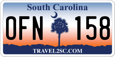 SC license plate OFN158
