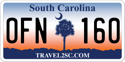 SC license plate OFN160