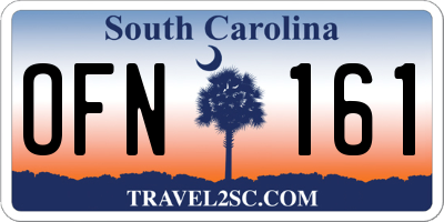 SC license plate OFN161