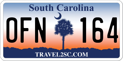 SC license plate OFN164