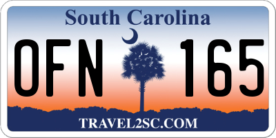 SC license plate OFN165