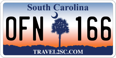 SC license plate OFN166