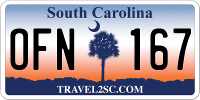SC license plate OFN167