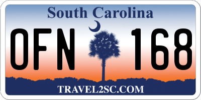 SC license plate OFN168