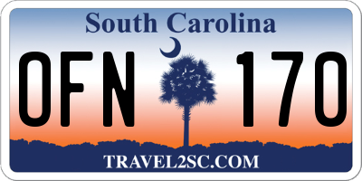 SC license plate OFN170