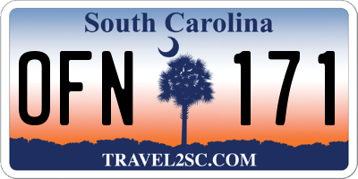 SC license plate OFN171