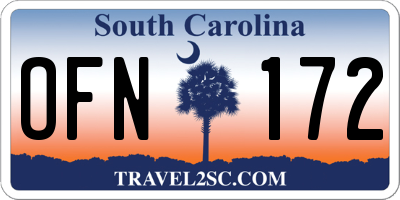 SC license plate OFN172