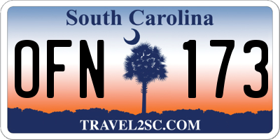 SC license plate OFN173
