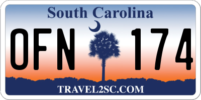 SC license plate OFN174