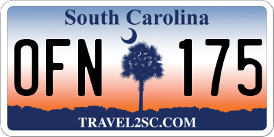 SC license plate OFN175
